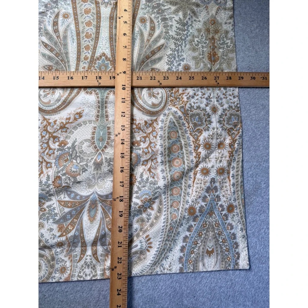 Pottery Barn Blythe Paisley Pillow Sham Standard Set 2 Cream Blue Tan Cotton